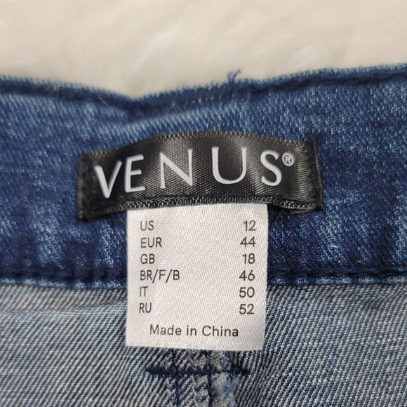 Venus Women's Light Distressing Jean Denim Frayed Hem Shorts 12 - Picture 4 of 5